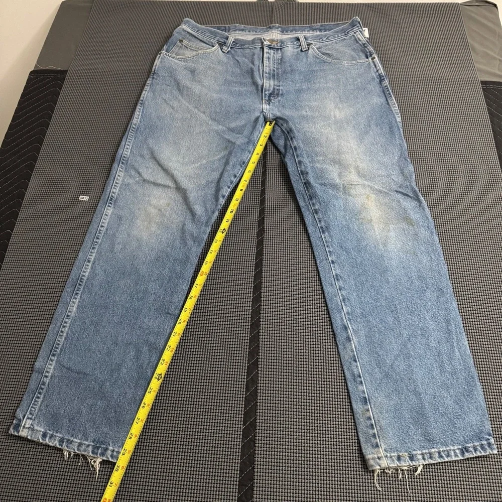 Wrangler Regular Fit Mens Jeans 38x30 Blue Denim 965T1DS Mid Wash Regular Fit